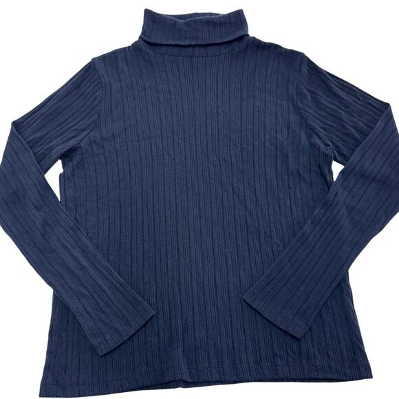J.Crew Sweater Womens Large Blue Turtleneck Ribbed Knit Pullover - Picture 1 of 6